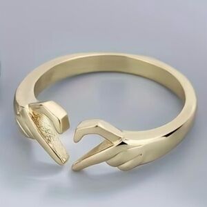 Elegant Gold LOVE Adjustable Rings. Heart Adjustable Ring.